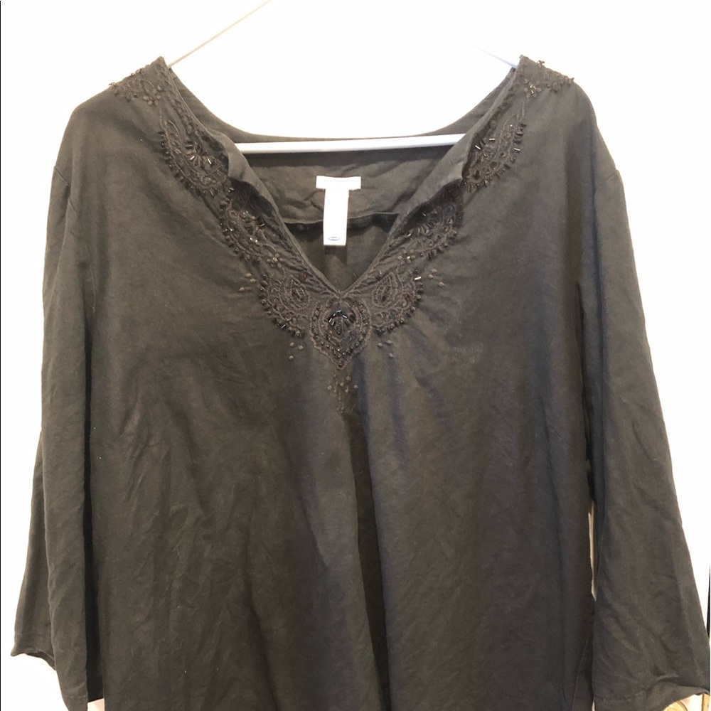 Old Navy Black Linen Tunic Size XXL